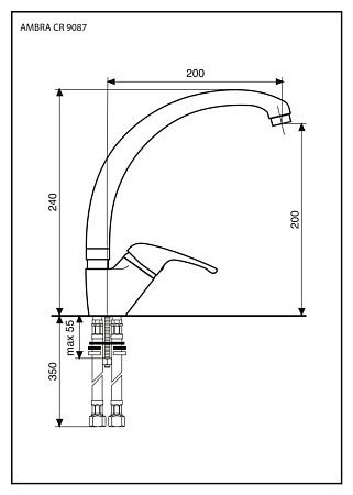 Смеситель Emmevi Ambra 9087CR для кухонной мойки, хром