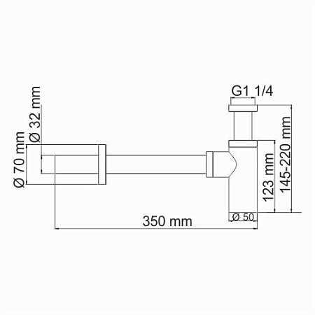 Сифон WasserKRAFT A094 для раковины черный