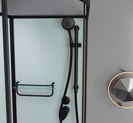 Душевая кабина Frank F412R М Black 120x80x220 без крыши, черный