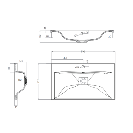 Тумба с раковиной Aquaton Римини 1A226701RN010 80 раковина Айрис М, белый глянцевый