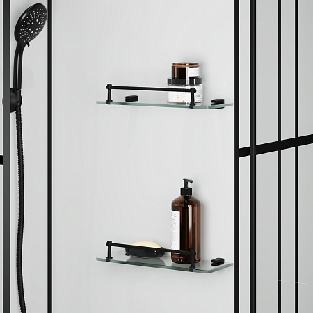 Душевая кабина Niagara Standart ST90/15QL/KL/BKT 90x90x225 черный матовый/прозрачный клетка