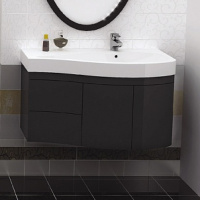 Тумба с раковиной Aquanet Сопрано 2-95 R черная