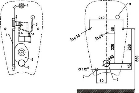 Писсуар Jika Golem Antivandal 8430700000001 без электроники
