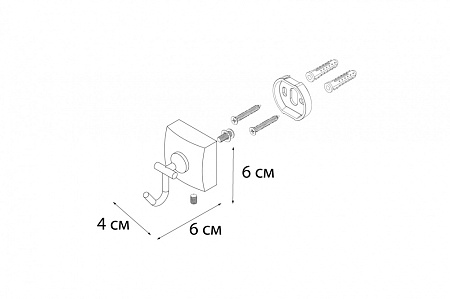 Крючок одинарный Fixsen Kvadro FX-61305F хром