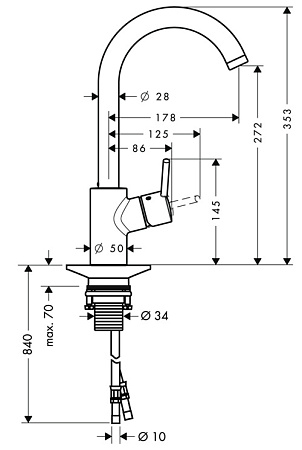 Смеситель Hansgrohe Talis S2 14870000 для кухонной мойки